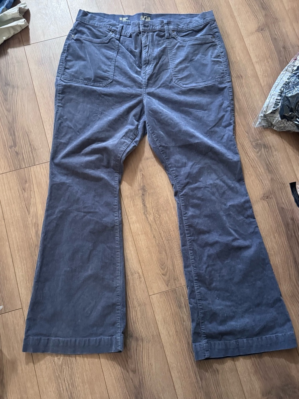 a.n.a Women's Navy Blue Boot Cut Pants with flare